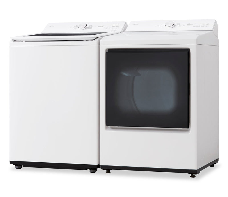 LG 5.6 Cu. Ft. Smart Top-Load Washer with EasyUnload™ and 7.3 Cu. Ft. Electric Dryer with AI Sensing