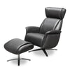 Vega 29.5\" Faux Leather Stress Free Swivel Reclining Chair with Footrest and Aluminum Legs - Grey
