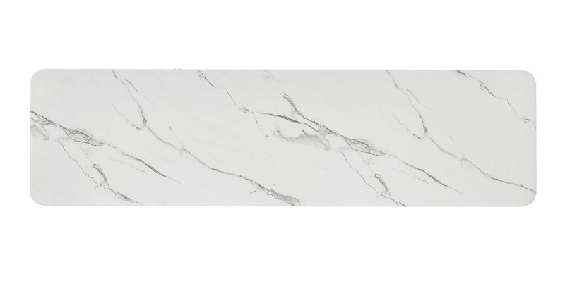 Kort & Co. Capri Dining Server with Storage, Marble-Look Top & Gold Accent, 66\"W - Black/White