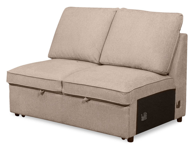 Scott Living Haven 3-Piece Left-Facing Chenille Fabric Cuddler Sleeper Sectional with Storage - Taupe
