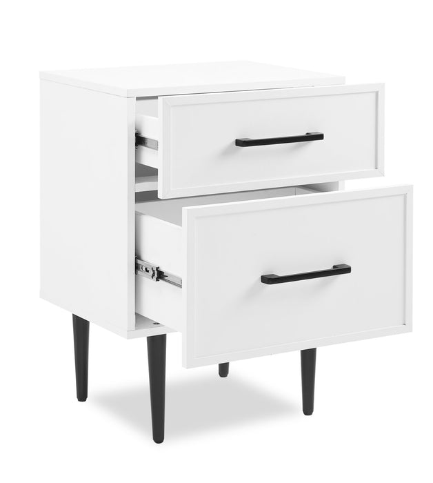 Brax Bedside 2-Drawer Nightstand, 18\"W x 25.75\"H - White