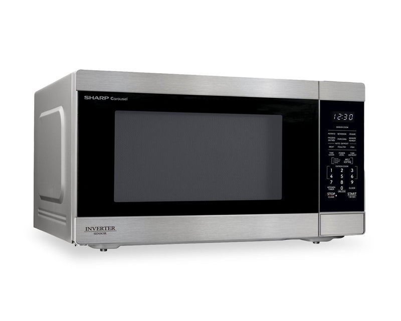 Sharp 2.2 Cu. Ft. Carousel® Countertop Microwave with Inverter Technology - Stainless Steel - SMC2264KSC