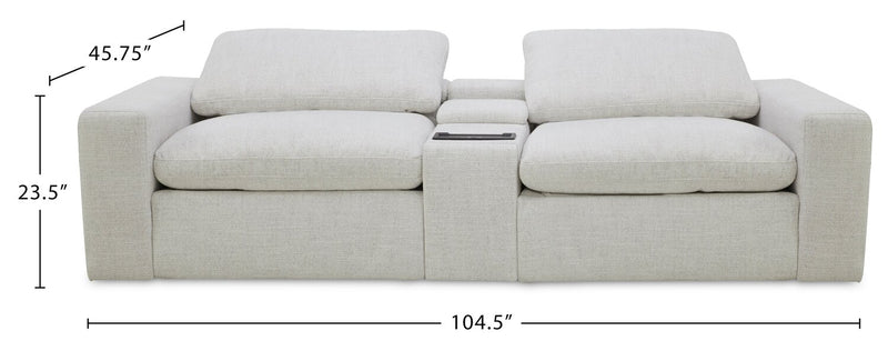 Sky Modular 3-Piece Fabric Power Reclining Sectional with Console and Feather Down Cushions - Nathan Wheat
