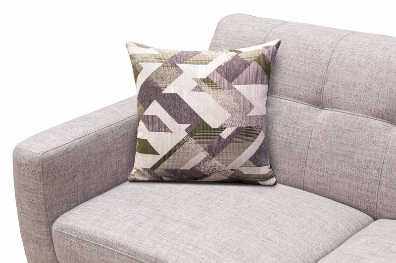 Kort & Co. Freeman 63\" Linen-Look Fabric Loveseat with Wood Legs and Tufted Back Cushions - Dove White