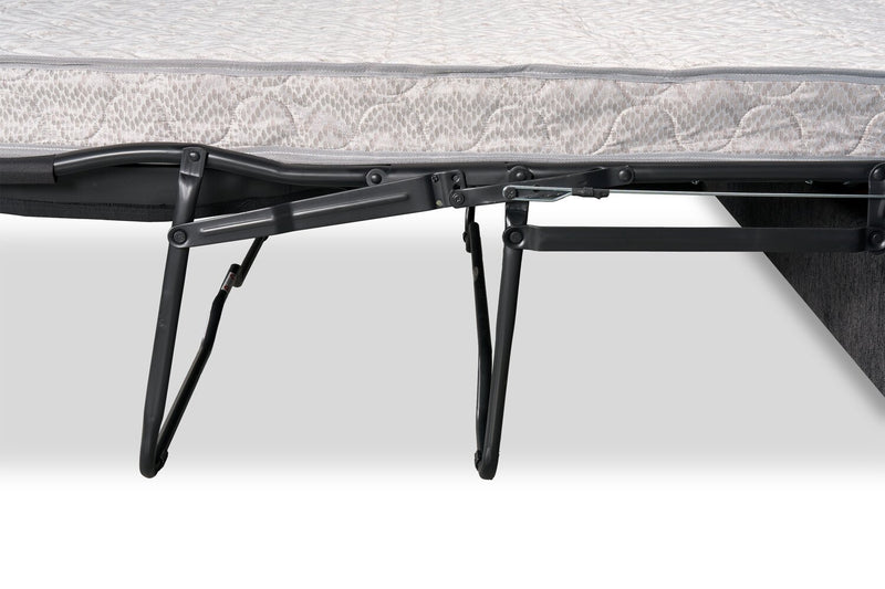 Made in Canada Morgan 2-Piece Left-Facing Chenille Fabric Sofa Bed Sectional with Accent Pillows - Grey