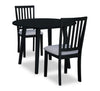 Bryn 3pc Dining Package with 42\" Round Drop-Leaf Table & 2 Chairs, Fabric - Black