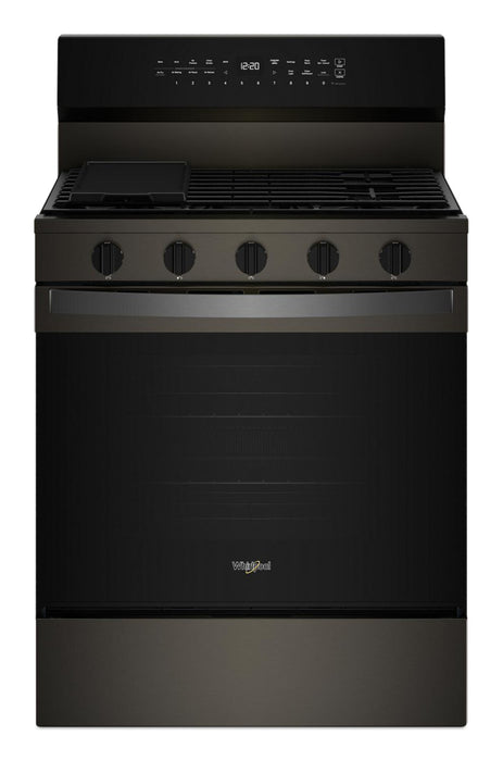 Whirlpool 5 Cu. Ft. Smart Gas Range with Air Fry and Self-Clean - Black Stainless Steel - WFGS7530RV