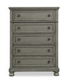 Chelsea Bedroom Chest of Drawers, 5-Drawer, 38\"W x 52\"H - Grey