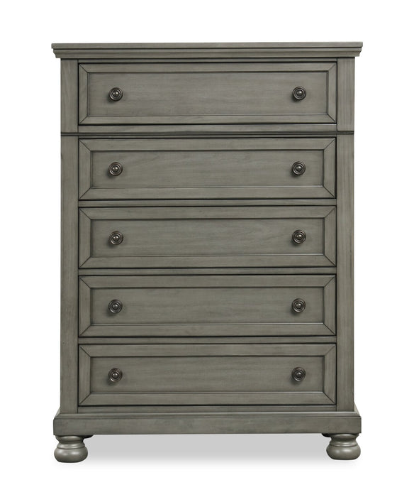 Chelsea Bedroom Chest of Drawers, 5-Drawer, 38\"W x 52\"H - Grey