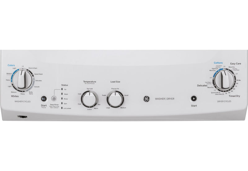 GE Unitized Spacemaker Washer and Electric Dryer Combination - GUD27ESMMWW