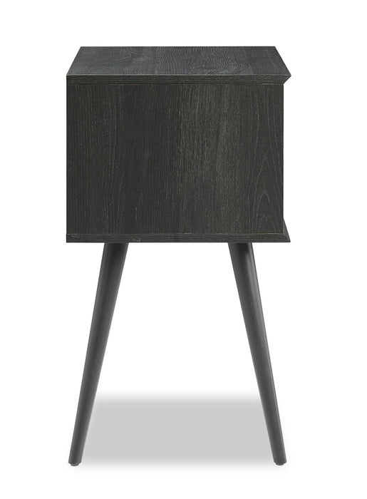 Mori Bedside 2-Drawer Nightstand, 18\"W x 25.75\"H - Black