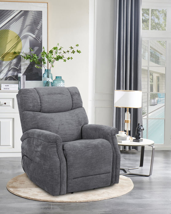 Claire 34\" Chenille Fabric Power Lift Reclining Chair - Granite Grey