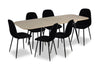 Joss 7pc Dining Set with Table & 6 Chairs - 63-86.5\"W Butterfly Extension, Metal  - Natural/Black