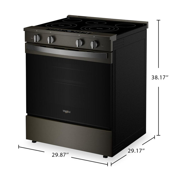 Whirlpool 5.3 Cu. Ft. Electric Range with Air Fry and WipeClean™ Coating - Black Stainless Steel - YWSES7530RV