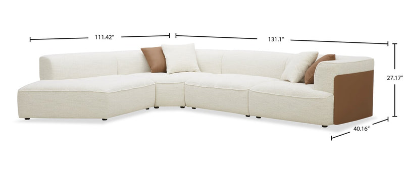 Tribeca 4-Piece Left-Facing Sectional - Pearl