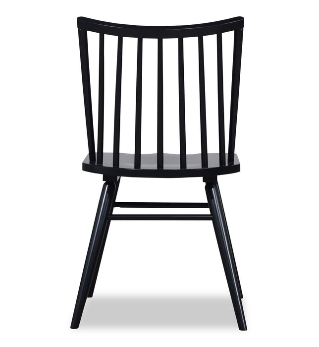 Astro Dining Chair with Curved Spindle-Back - Black