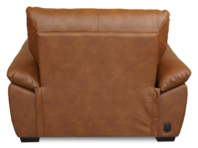 Bello 51.6\" Leather-Look Fabric Power Reclining Chair - Brown