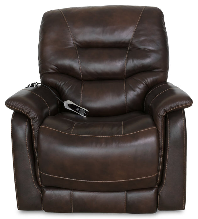 Parker 36\" Genuine Leather 3-Position Power Lift Reclining Chair - Brown