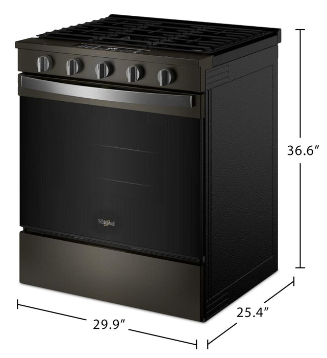 Whirlpool 30\" 5 Cu. Ft. Gas Range with Air Cooking - Black-on-Stainless - WSGS5030SV