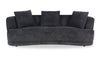 Moon 91\" Fabric Curved Sofa with Accent Pillows - Wooly Raven Black