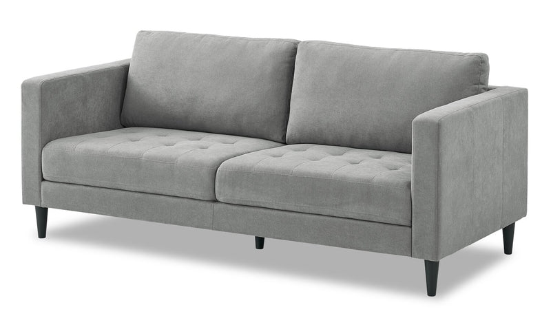 Metro 78\" Fabric Sofa with Tufted Seat Cushions and Reversible Back Cushions - Grey