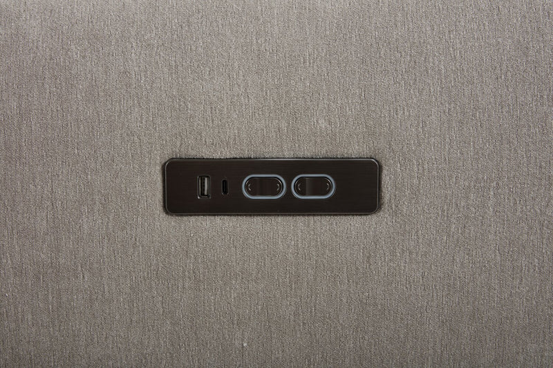 Caprice 5-Piece Power Reclining Sectional with Power Headrests - Truffle