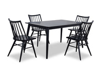 Astro 5pc Dining Set with Table & 4 Spindle-Back Chairs, 59.1