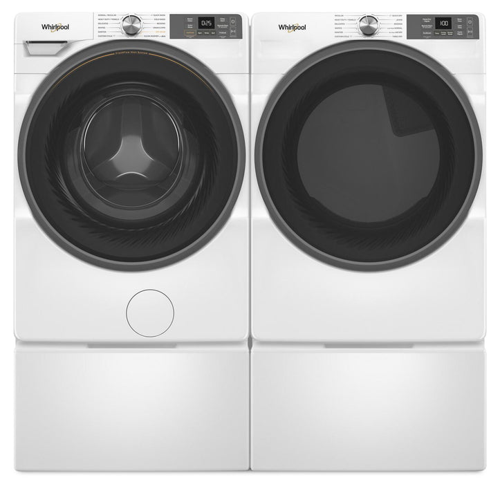 Whirlpool 5.2 Cu. Ft. Smart Front-Load Washer and 7.4 Cu. Ft. Gas Dryer - White