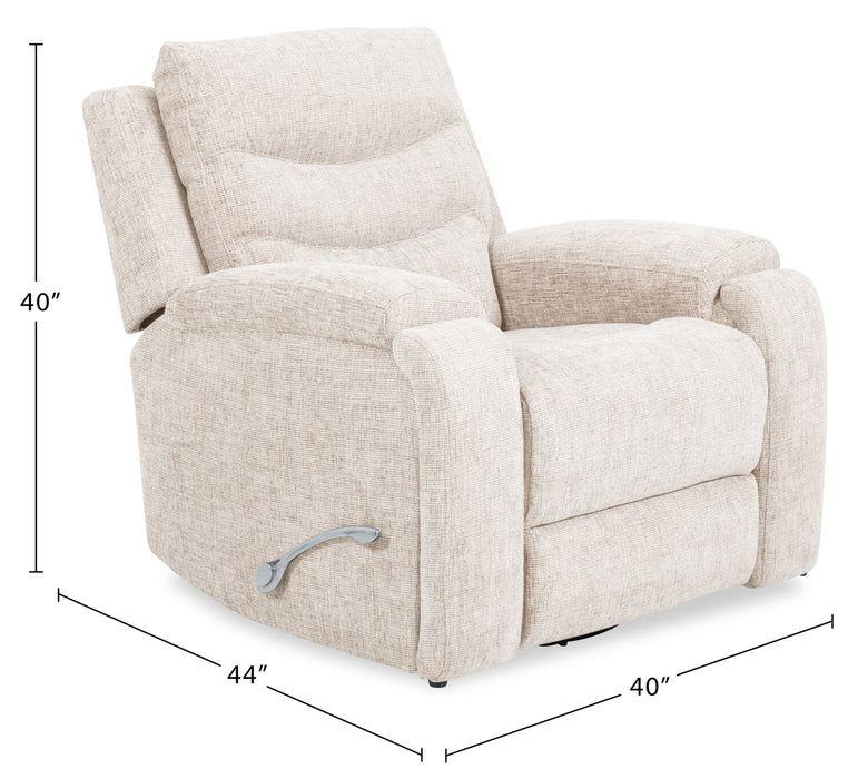 Hudson 40\" Chenille Fabric Glider Reclining Chair with Dual Cupholders - Taupe