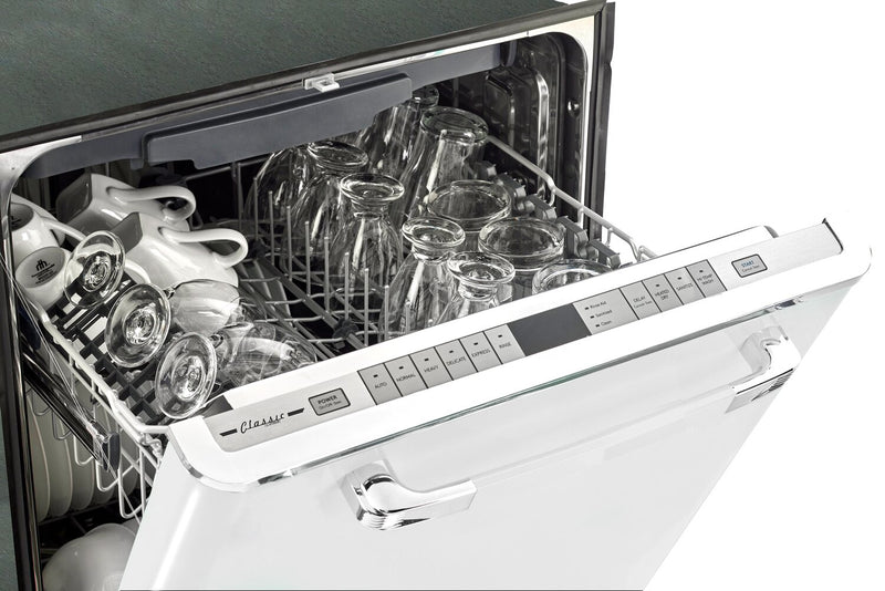 Classic Retro by Unique 24\" 45 dBA Top-Control Dishwasher - Marshmallow White - UGP-24CR DW W
