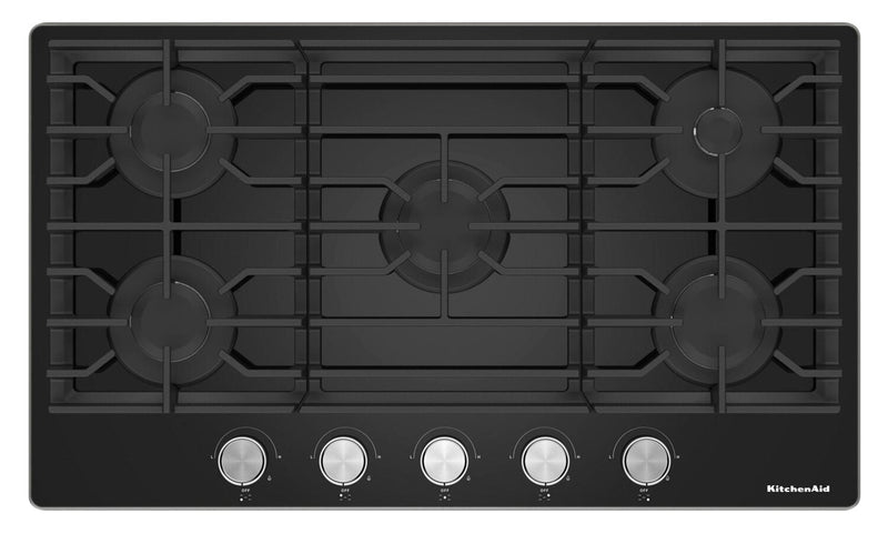 KitchenAid 36\" Gas-on-Glass Cooktop - KCGG536PBL