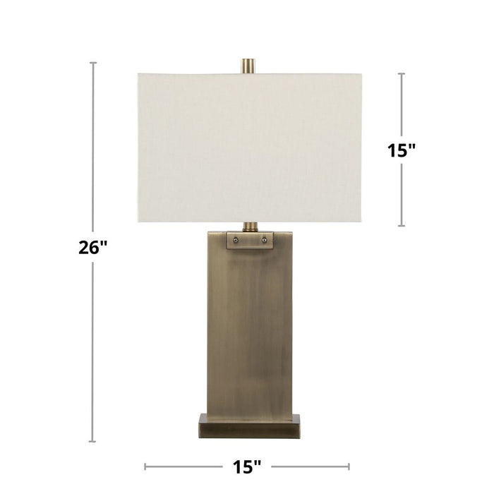 Nolan 26\" Antique Brass Metal Table Lamp