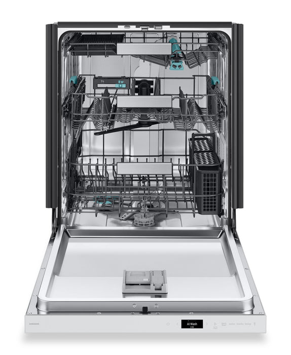 Samsung 24\" 38 dBA Top-Control Dishwasher with AI Wash and Third Rack - White - DW90F89T0U12AA