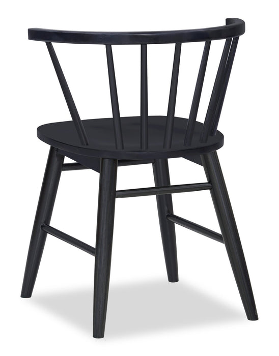 Remi Dining Chair with Curved Spindle-Back - Black
