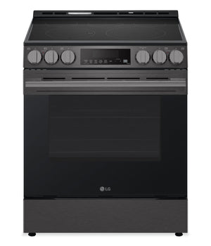LG 6.3 Cu. Ft. Smart Electric Range with Air Fry – Black Stainless Steel - LSEL6333ZE