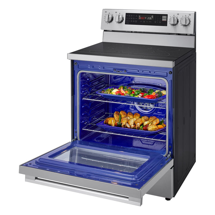 LG 6.3 Cu. Ft. Smart Electric Range with Air Fry - Fingerprint Resistant Stainless Steel - LREN6325XE