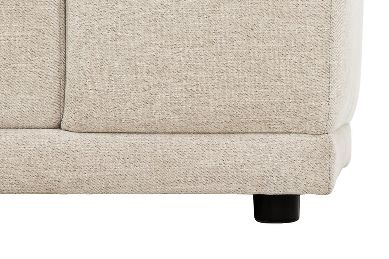 Kort & Co. Oaklyn Modular 4-Piece Fabric Sectional with Ottoman and Tufted Seat Cushions - Beige