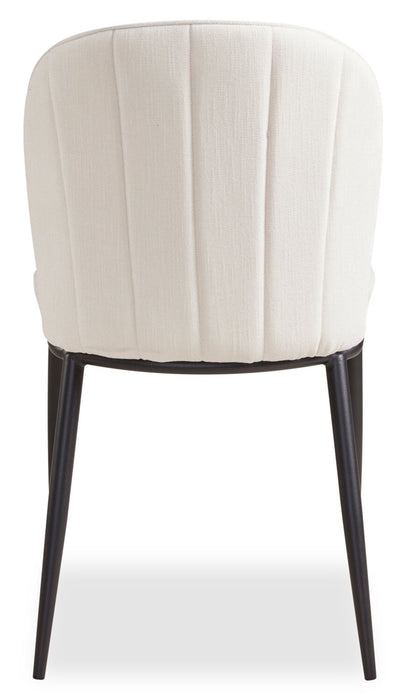 Ace Dining Chair with Linen-Look Fabric, Metal - Ivory