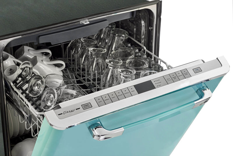 Classic Retro by Unique 24\" 45 dBA Top-Control Dishwasher - Ocean Mist Turquoise - UGP-24CR DW T