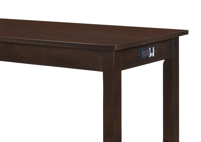 Noah 60” Modern Sofa Table with 3 Counter-Height Stools and USB Ports - Espresso
