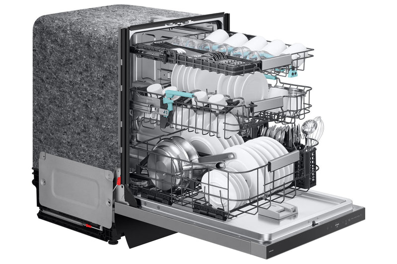 Samsung 24\" 38 dBA Top-Control Dishwasher with AI Wash and Third Rack - Stainless Steel - DW90F89T0USRAA