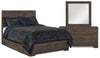 Yorkdale 5pc Bedroom Set with 6-Drawer Storage Bed, Dresser & Mirror, Grey - Full Size