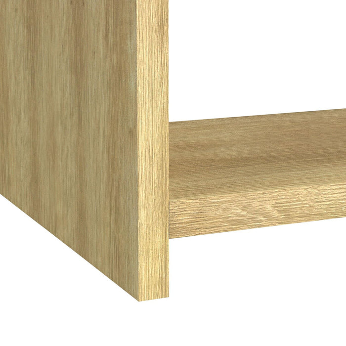 Scott Living Lenore 24” Modern End Table with Storage, Shelf and USB Port - Natural