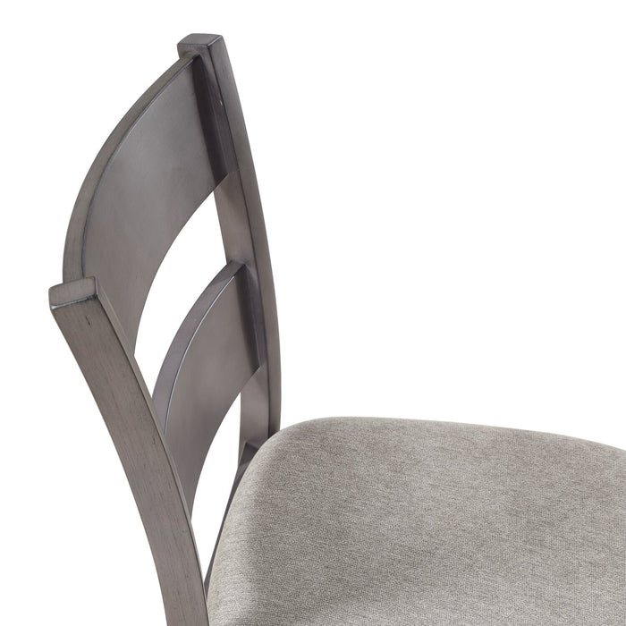 Krew Counter-Height Dining Chair with Polyester Fabric, Ladder Back, Melamine - Grey