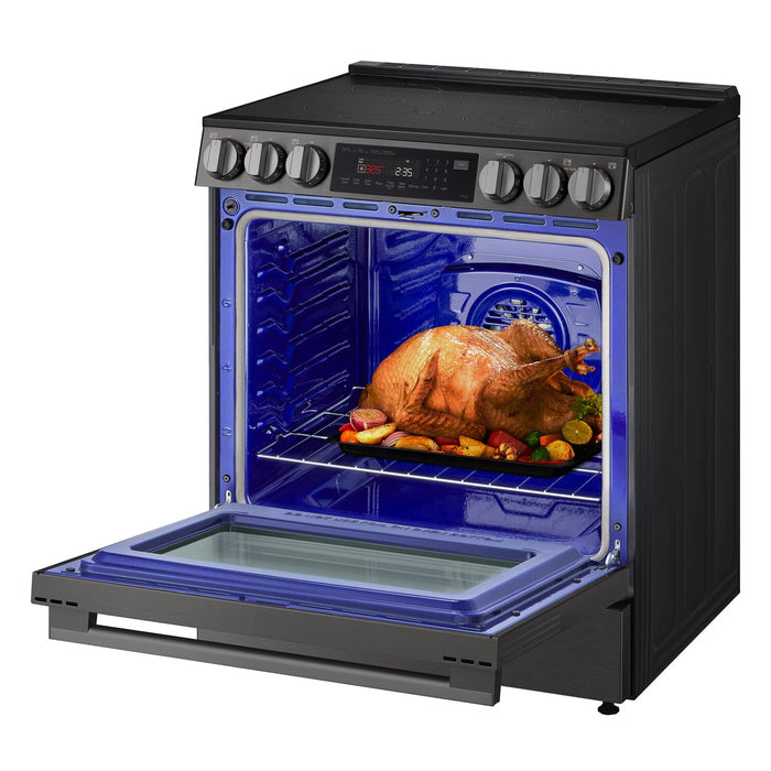 LG 6.3 Cu. Ft. Smart Electric Range with Air Fry – Black Stainless Steel - LSEL6335ZE