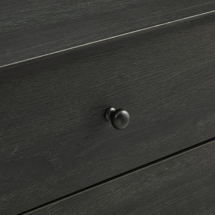 Mori Bedside 2-Drawer Nightstand, 18\"W x 25.75\"H - Black