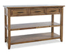 Nathan 50\" Rustic Sofa Table with Storage and Shelf - Light Brown