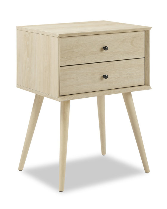 Mori Bedside 2-Drawer Nightstand, 18\"W x 25.75\"H - Natural