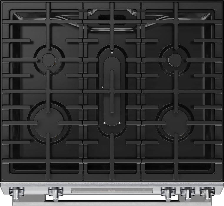 Bosch 30\" 5.8 Cu. Ft. 100 Series Gas Range with Rapid Preheat and Air Fry - Stainless Steel - HGF1050MUC