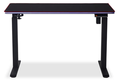 Finch 47" Gaming Office Desk with Electric Height Adjustment and RGB Lighting – Black | Bureau de jeu Finch de 47 po avec réglage électrique de la hauteur et éclairage à DEL RVB - noir